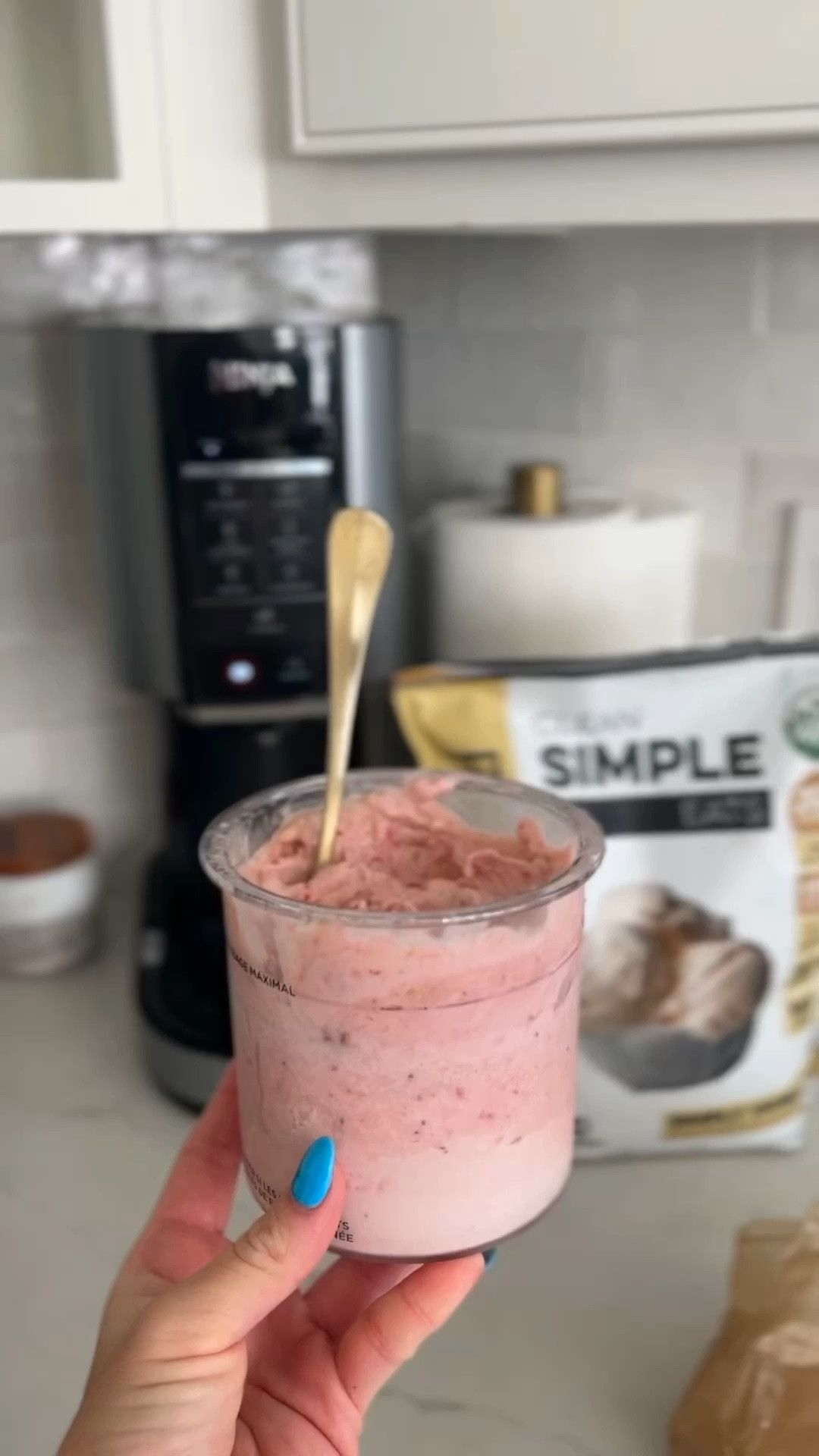 Basically a high in protein smoothie in ice cream form and I’m here for it 😍

Used : clean eats vanilla protein, sugar free cheesecake pudding mix, strawberries, milk, truvia, sea salt. Mixed in : strawberries, graham crackers and some cream cheese. 

Tons of strawberry cheesecake recipes online/tik tok 


Ninja creami | health | fitness | nutrition and diet | workout 

#LTKHome #LTKFitness #LTKParties