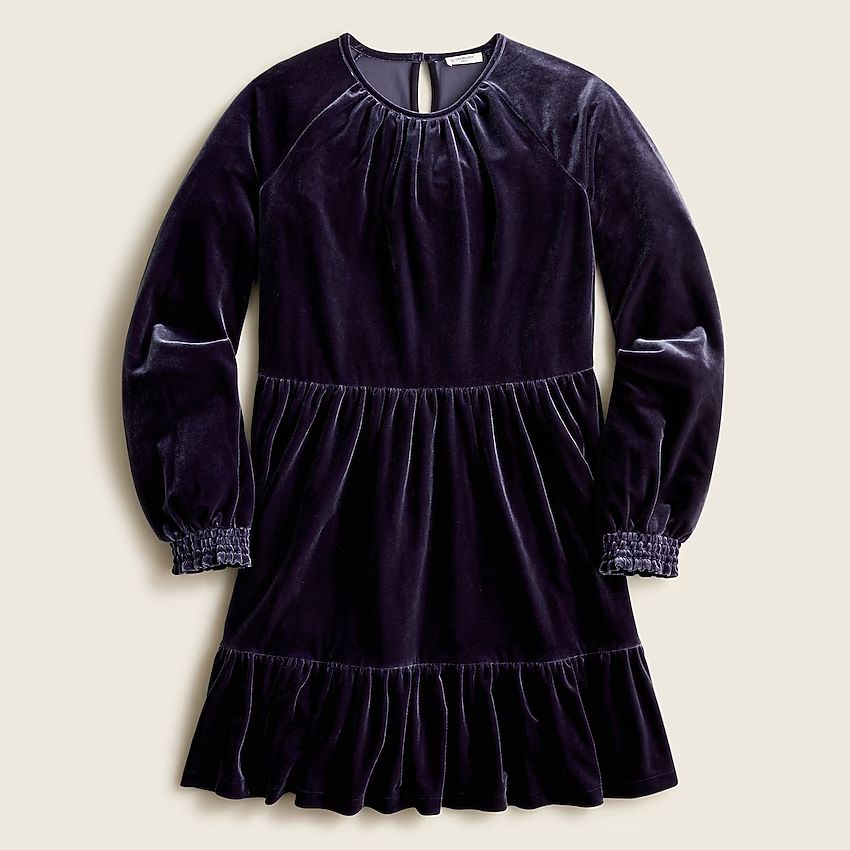 Girls' tiered velvet dress | J.Crew US