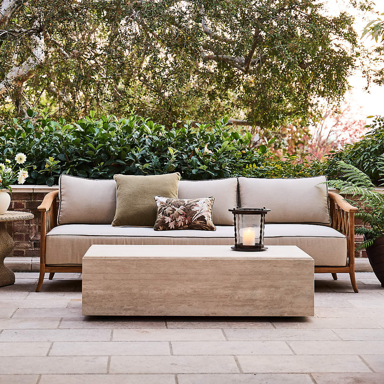 The Hartford 90" Wood Outdoor Sofa by Jake Arnold + Reviews | Crate & Barrel | Crate & Barrel