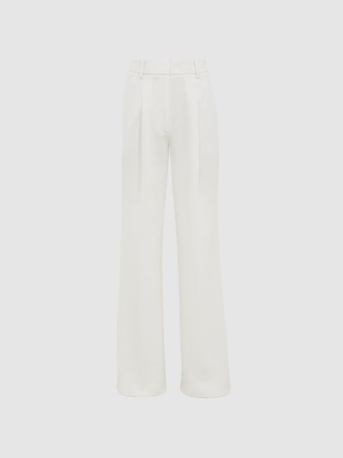 Crepe Wide Leg Trousers | Reiss US