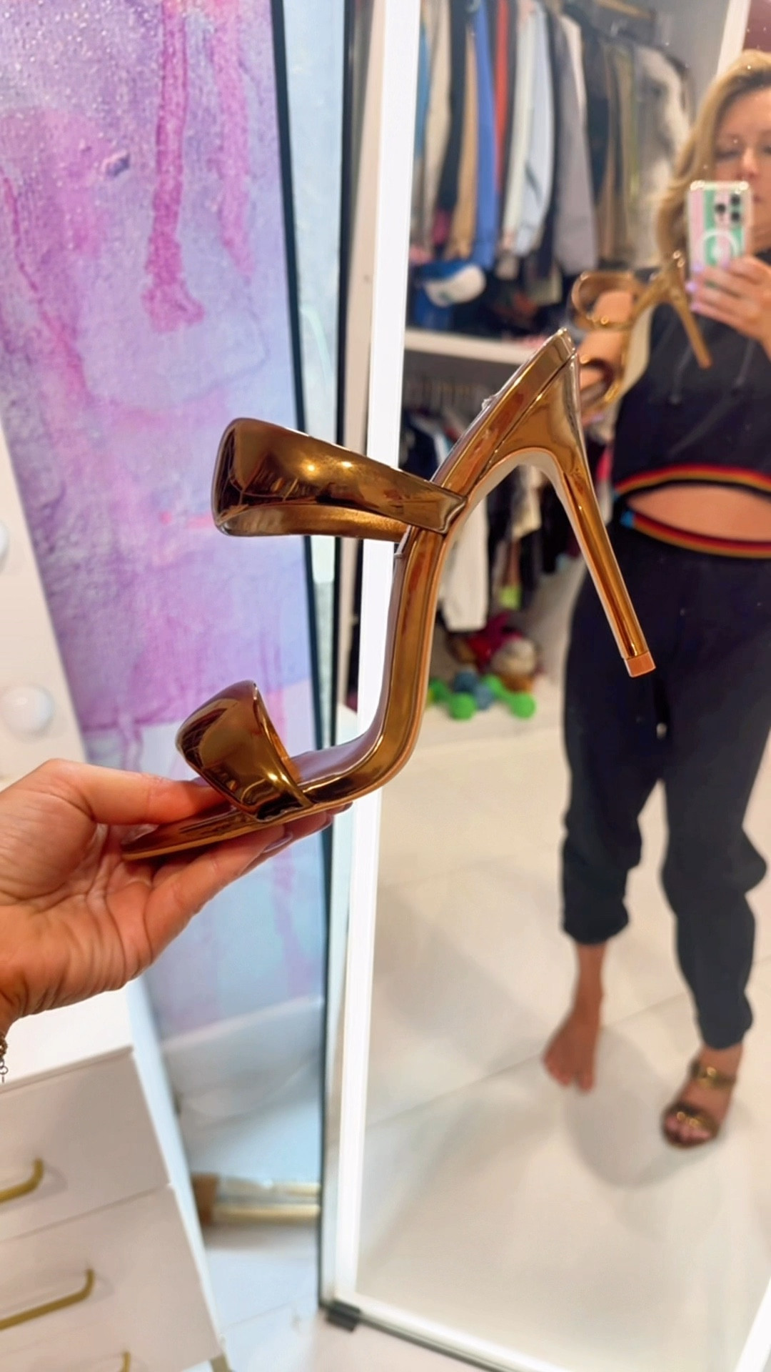 Metallic heels. Easy to walk in, true to size, come in so many colors, go with everything but sweatsuits haha 

#LTKShoeCrush #LTKWatchNow #LTKFindsUnder100