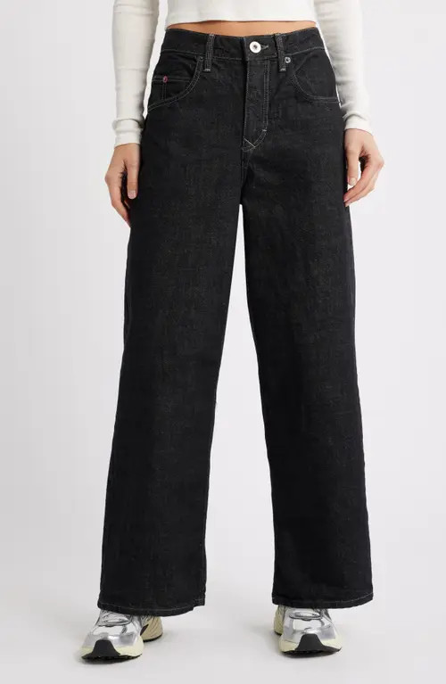 BDG Urban Outfitters Jaya Low Rise Wide Leg Jeans in Black at Nordstrom, Size 24 32 | Nordstrom