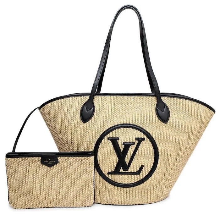 LOUIS VUITTON Saint Jacques Tote Bag Basket M59808 Raffia Beige Purse Auth New | eBay US