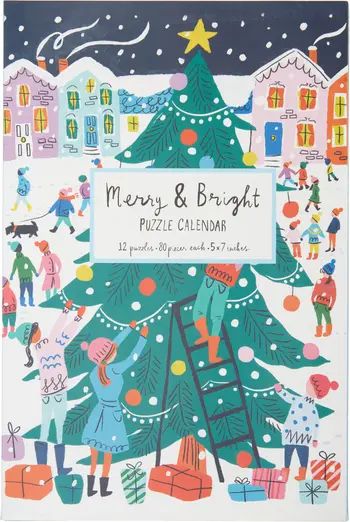 Chronicle Books Louise Cunningham Merry & Bright 12 Days of Christmas Advent Puzzle Calendar | No... | Nordstrom