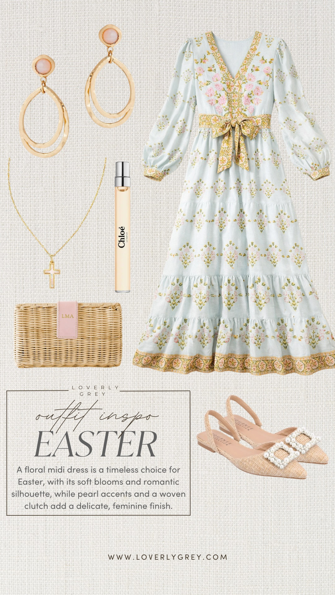 How pretty is the pattern on this dress? Obsessed with this look for Easter, and these pieces can be worn together or separately on repeat throughout the season! Also would be so good for spring family photos or as a wedding guest!

Loverly grey, Easter outfit ideas, spring family photo dresses, spring summer 2026 maxi dress, flowy dress outfit ideas 

 #LTKSeasonal