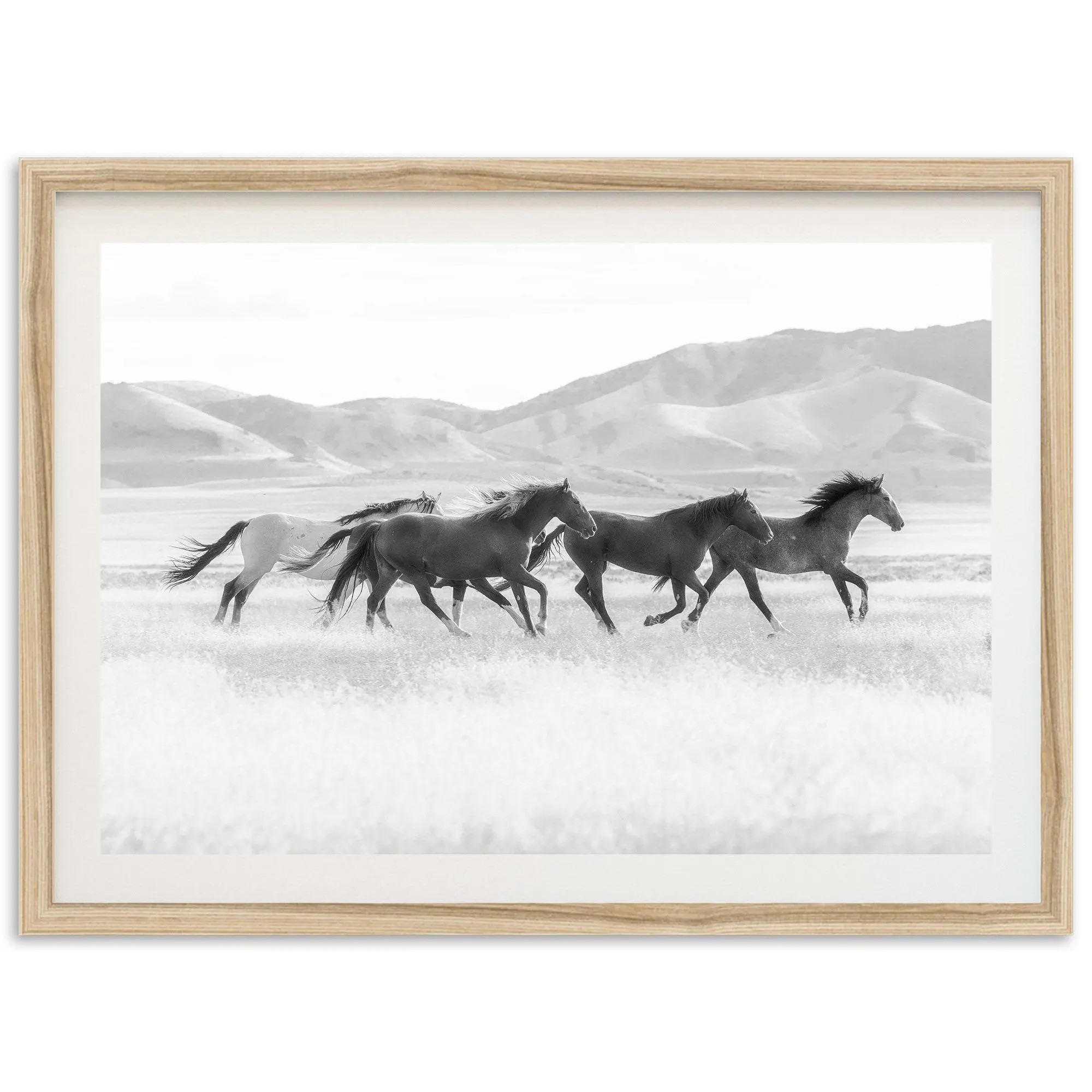 Framed Black & White Horse Print | Wild Mustang Photography, Western Wall Art | Etsy (Global)