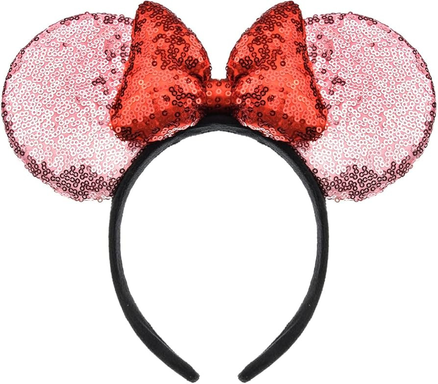 A Miaow 3D Black Mouse Sequin Ears Headband MM Glitter Butterfly Hair Clasp Park Supply Adults Wo... | Amazon (US)