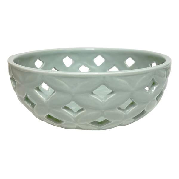 Providence Green Cutout Ceramic Bowl, 6.8x2.5 | At Home
