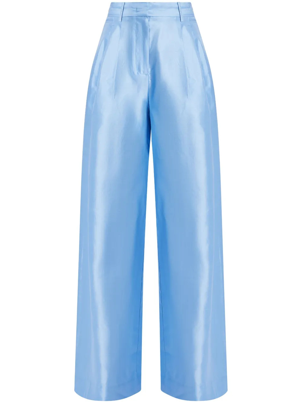 STAUD Pleated Silk Palazzo Pants - Farfetch | Farfetch Global