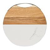 C.R Gibson QSBW-24018 Marble and Wood Charcuterie Board Serving Tray, 11.8'' D, Multicolor | Amazon (US)