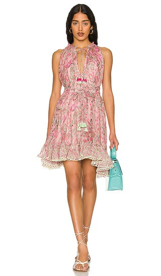 Nora Belted Mini Dress in Rose Pink | Revolve Clothing (Global)