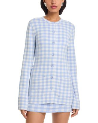 Gingham Juniper Elongated Fitted Cardigan | Bloomingdale's (US)