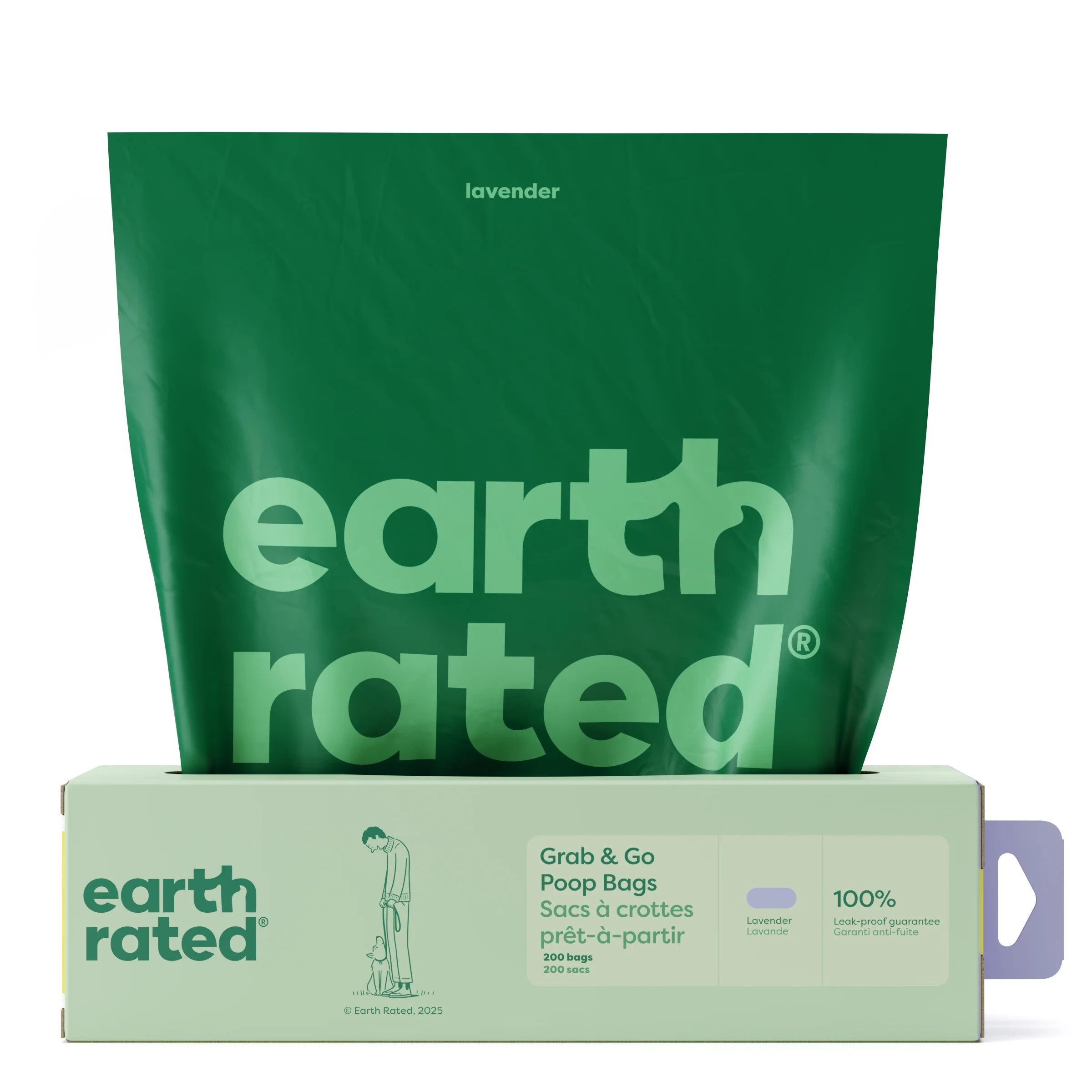 Earth Rated Leak-Proof Dog Poop Bags, Lavender, 200 Count on a Single Roll | Walmart (US)