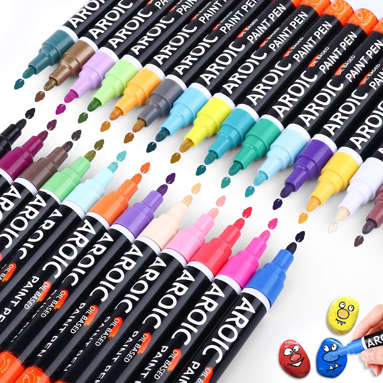 28 Pack Paint Pens for Rock Painting - Write On Anything! Paint pens for Rock, Wood, Metal, Plast... | Amazon (CA)