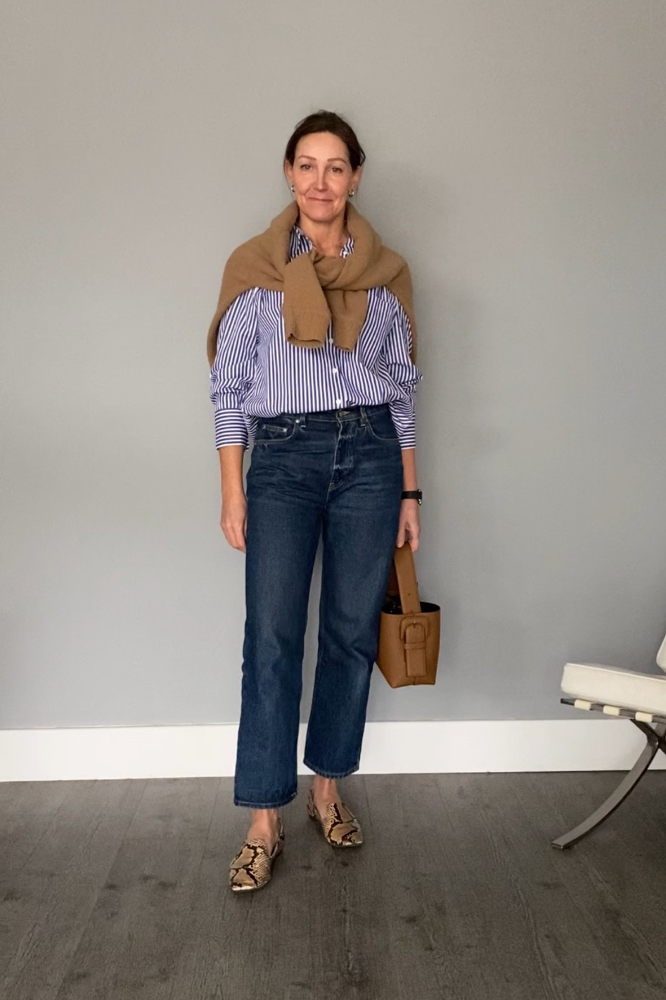 Striped shirt casual styling