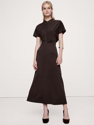 Wool-Blend Scuba Midi Dress | Banana Republic (US)