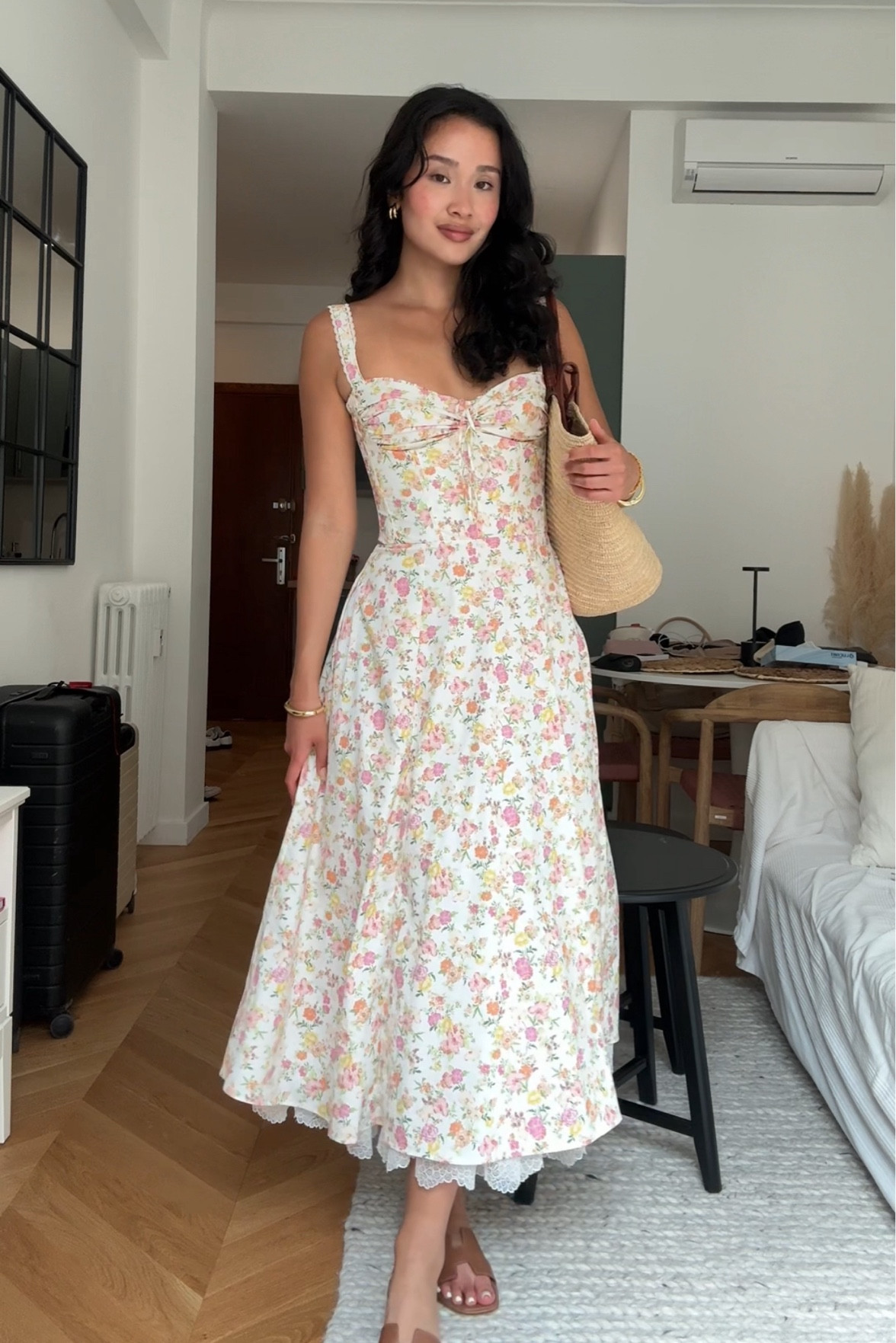 white christmas dresses Lillee Tiered Maxi Dress - Pink Floral main image 0
