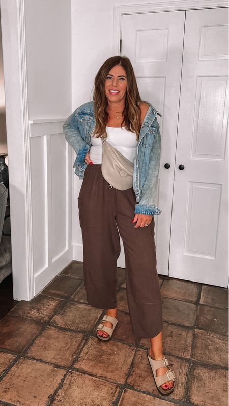 Comfy outfit for spring

Amazon linen blend look for less pull-on pants

Aerie seamless square neck tank

Old navy distressed denim jacket
Personalized leather bumbag
Birkenstock sandals


#LTKStyleTip #LTKFindsUnder50 #LTKOver40