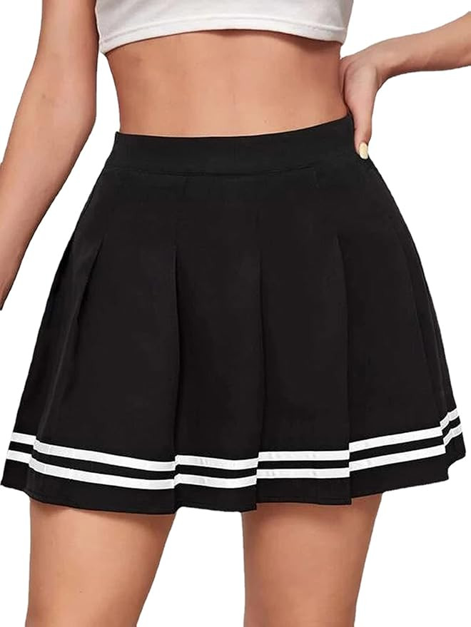 Women's Sexy Mini Skirt School Uniform Skirt Ruffle Skirts Cheerleader Pleated Skirt | Amazon (US)