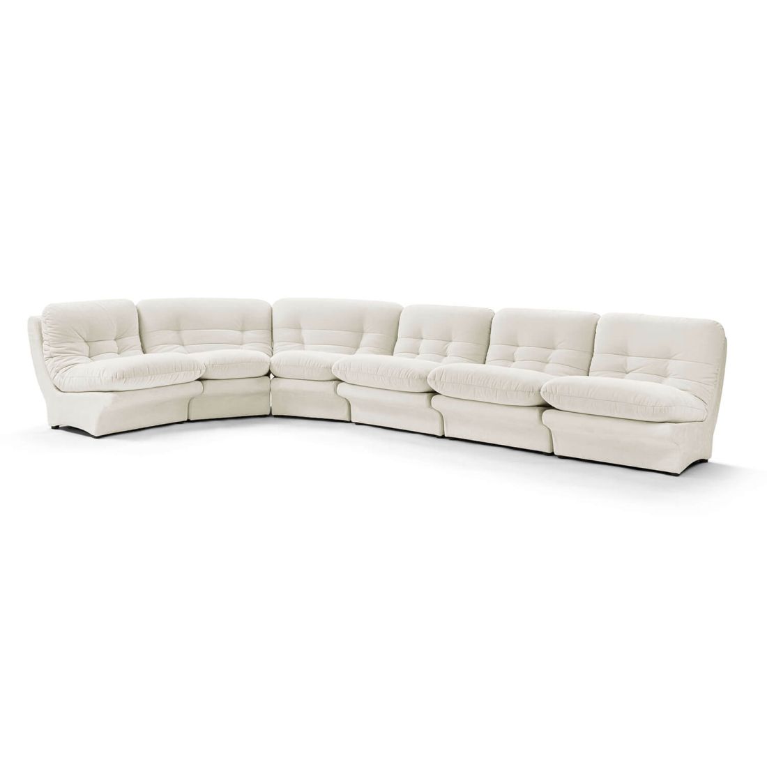 Carsons Mid Century Curved Modular Sectional Sofa | Combination 003 Performance Felt-Natural | Eternity Modern