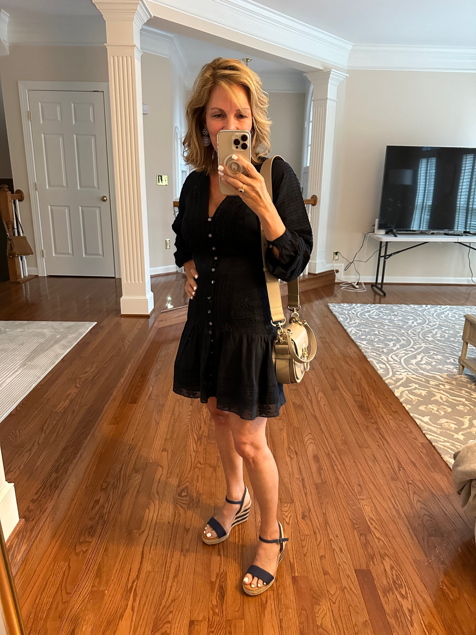 Are you familiar with eyelet lace? Small holes in fabric adding beautiful detail. This adorable mini dress has blouson sleeves and cinched at the waist for a more defined look. 

#LTKOver40 #LTKSummerSales #LTKSaleAlert