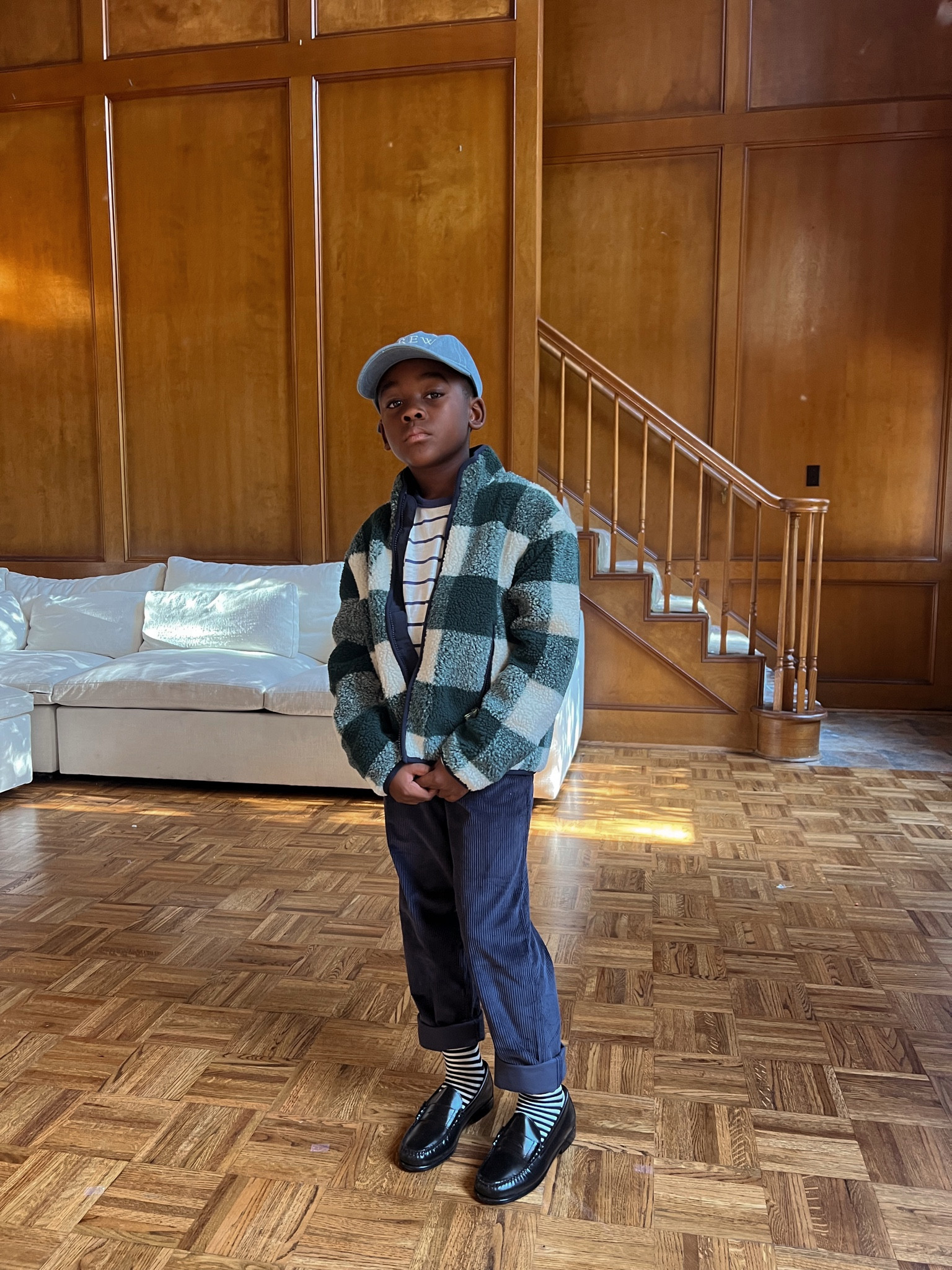 Boys long sleeve top, checkered jacket, corduroy pants, stripe socks, black loafers 

#LTKshoecrush #LTKstyletip #LTKkids