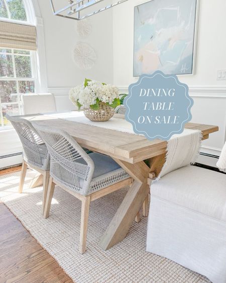 My dining table is on sale this weekend! This is the 74"-104" length (without the leaves in) in the sea drift finish! My woven shades are also on sale!
-
coastal summer decor, summer decorations, summer florals, hydrangea stems, amazon hydrangeas, white hydrangeas, dining room table decor, dining room decor, coastal decor, beach house decor, beach decor, beach style, coastal home, coastal home decor, coastal decorating, coastal interiors, coastal house decor, beach style, large vases, woven vases, serena and lily vase, linen table runner, neutral table runner, dining room chairs, rope chairs, gray dining room chairs, coastal dining chairs, dining room table, pottery barn dining table, toscana table, pottery barn dining table, natural wood table, dining room rug, neutral rug, coastal rugs, jute jug, wool rug, pottery barn rugs, 5x8 rugs, 8x10 rugs, 9x12 rugs, wall art, coastal wall decor, abstract artwork, coastal artwork, blue artwork, blue abstract art, dining room decor, dining room pendant light, dining room lighting,  Amazon flowers, Amazon faux flowers, woven blinds, woven shades, white upholstered dining chair, amazon wall decor, coral wall decor, dining room artwork

#LTKHome #LTKSaleAlert #LTKFindsUnder100