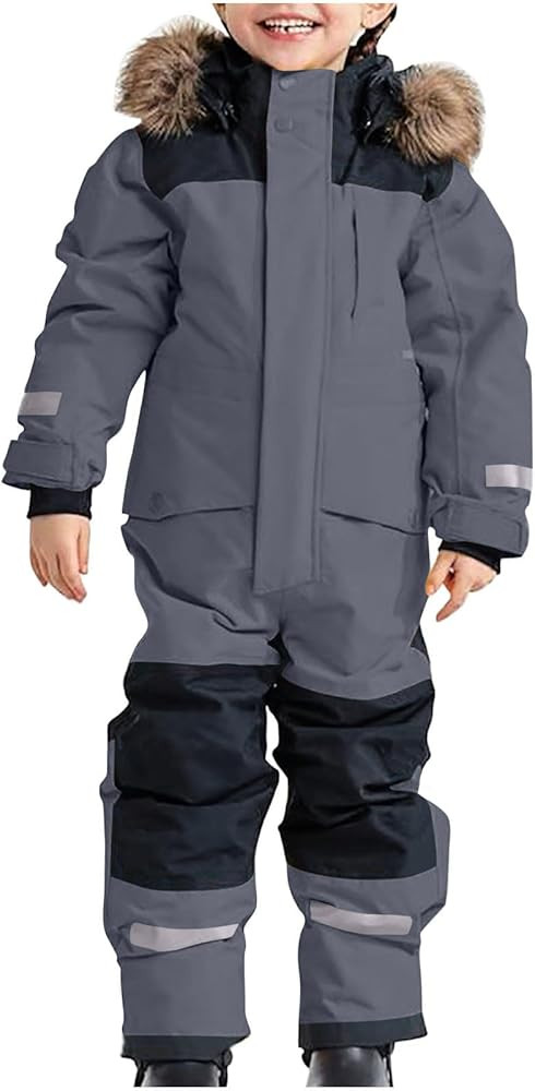 Snow Suit for Kids Winter Outdoor One Piece Ski Suit Waterproof Warm Snowsuit Toddler Baby Boys G... | Amazon (US)