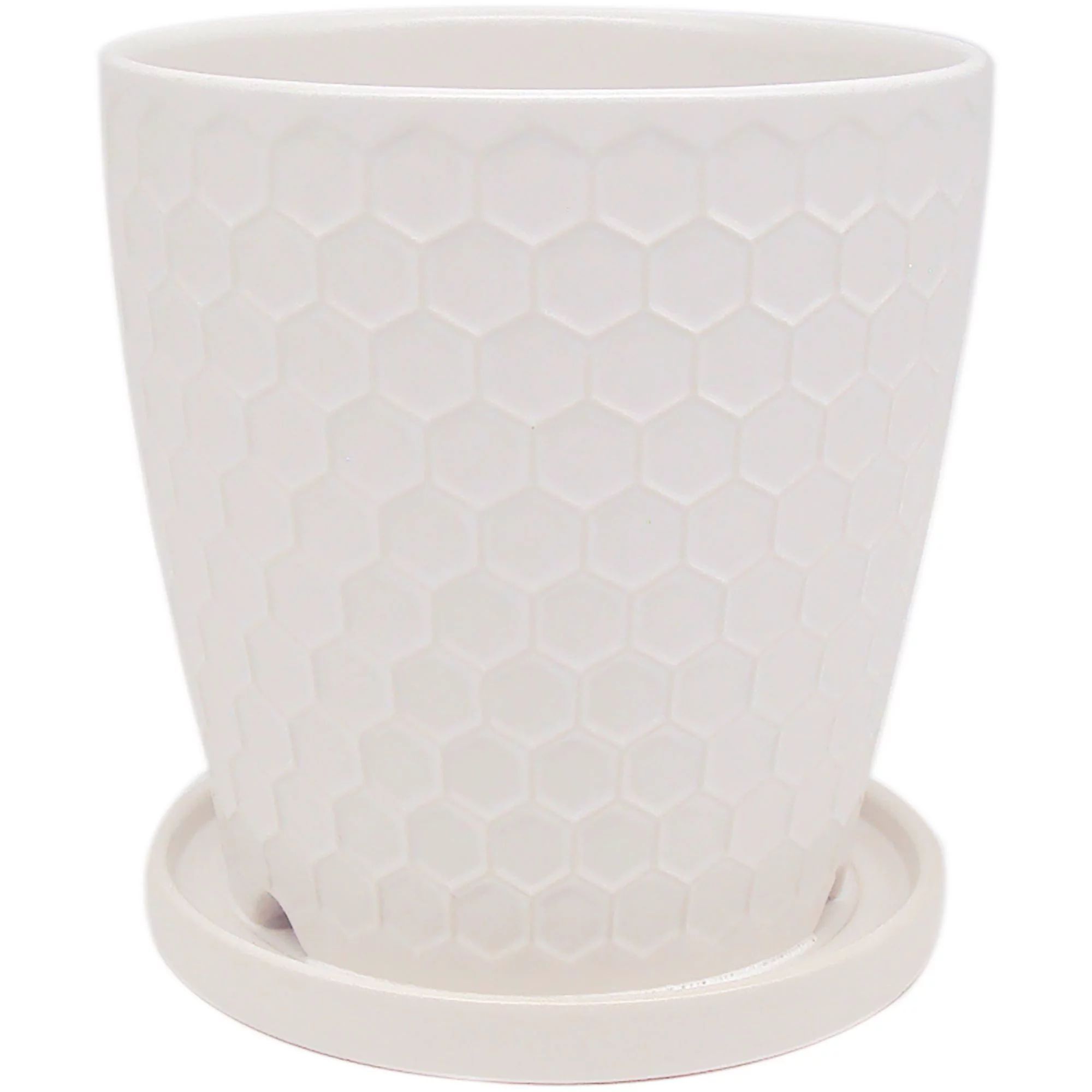 4.5" Honeycomb Matte White Ceramic Pot Planter | Walmart (US)