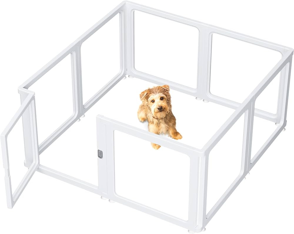 Citylife Dog Playpen with Door Clear Pet Playpen for Indoor Outdoor Easy to Install and Remove Pu... | Amazon (US)