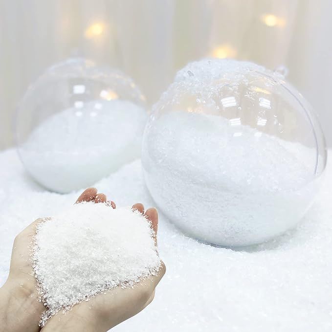 TURNMEON 10 Ounces Artificial Snow Powder Christmas Tree Decorations, Sparkling Faux Fake Snow Dr... | Amazon (US)