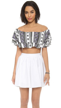 Click for more info about One By Viva Aviva Rongo Ruffle Top - Print