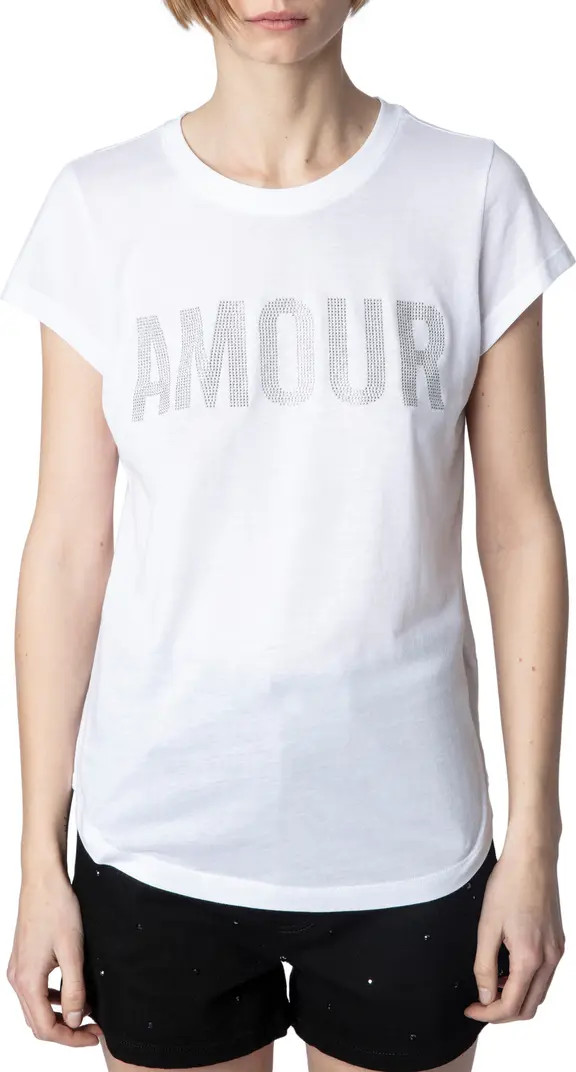 Zadig & Voltaire Woop Beaded Amour Cotton Blend Graphic T-Shirt | Nordstrom | Nordstrom
