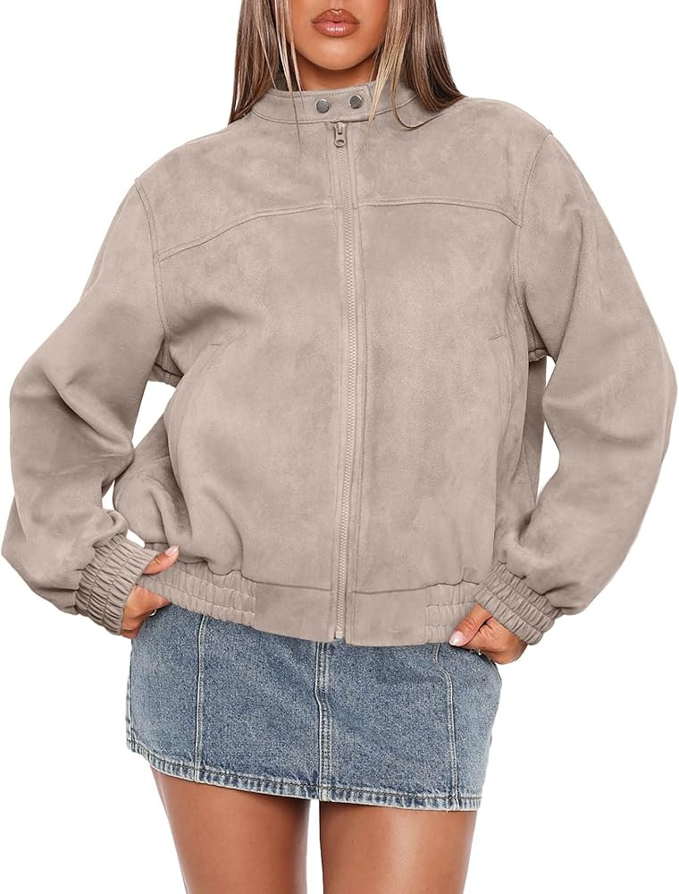 Sampeel Leather Jacket Women Faux Oversized Motorcycle Bomber Coats 2025 Fall Fashion Outfits Win... | Amazon (US)