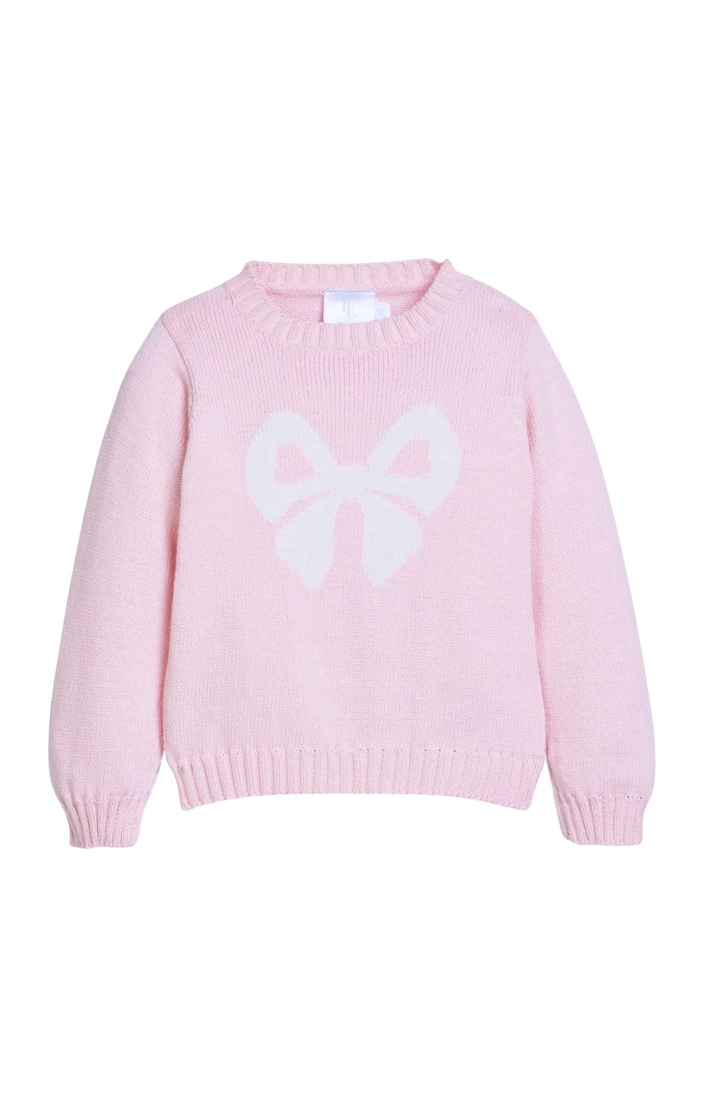 Light Pink Bow Intarsia Sweater - Little English Girl's Sweater | Little English