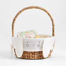 Modern Easter Basket with Alabaster Ivory Bunny Kids Easter Basket Liner + Reviews | Crate & Kids | Crate & Barrel