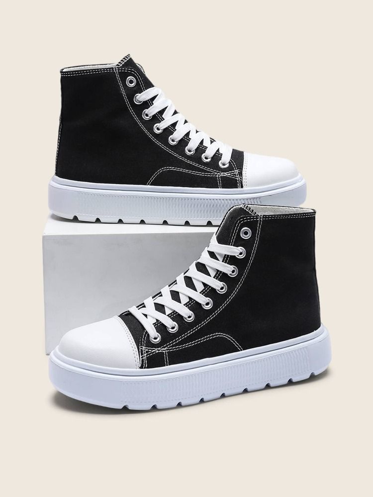 Lace-up Front High Top Skate Shoes | SHEIN
