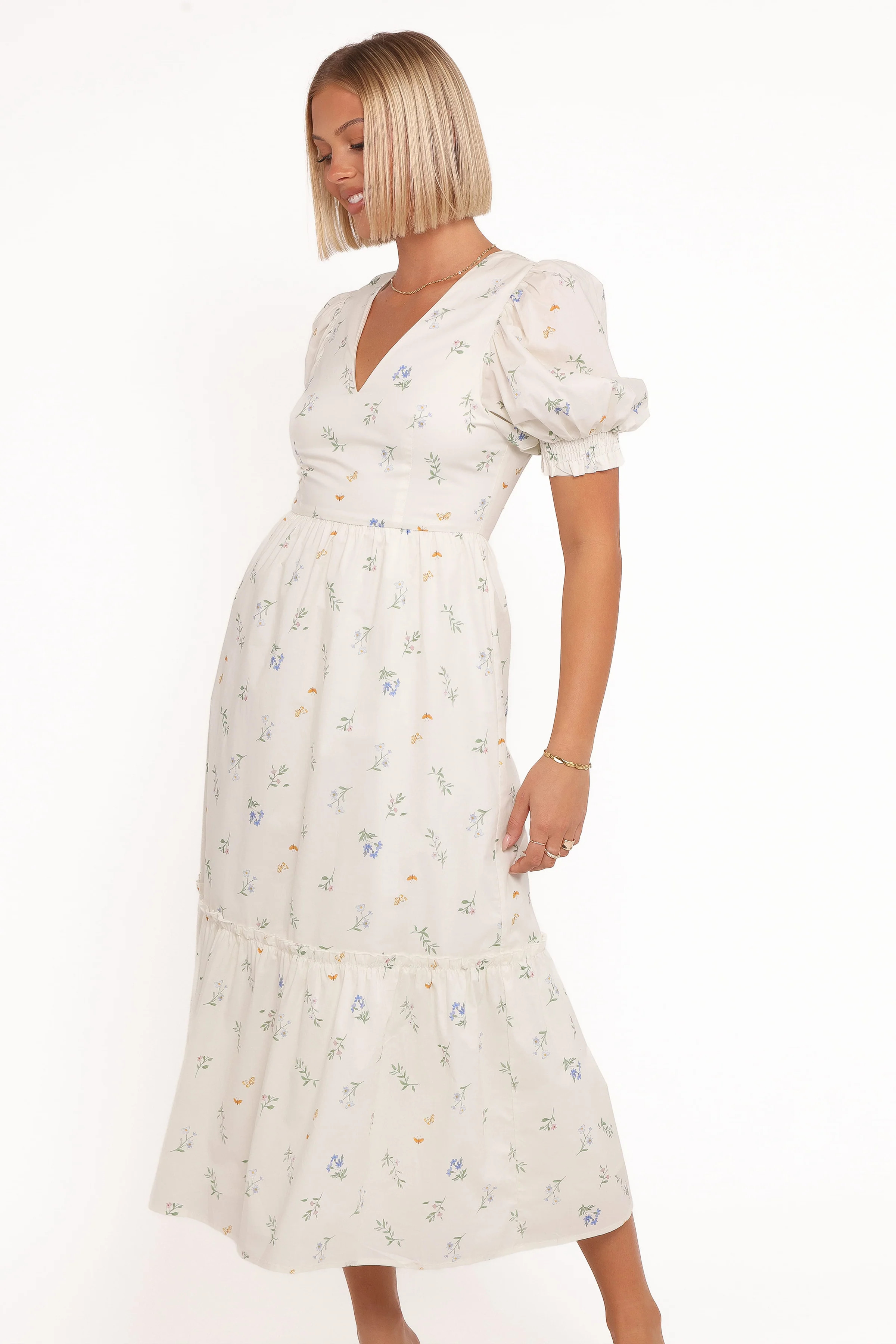 Steele Puff Sleeve Midi Dress - Floral | Petal & Pup (US)