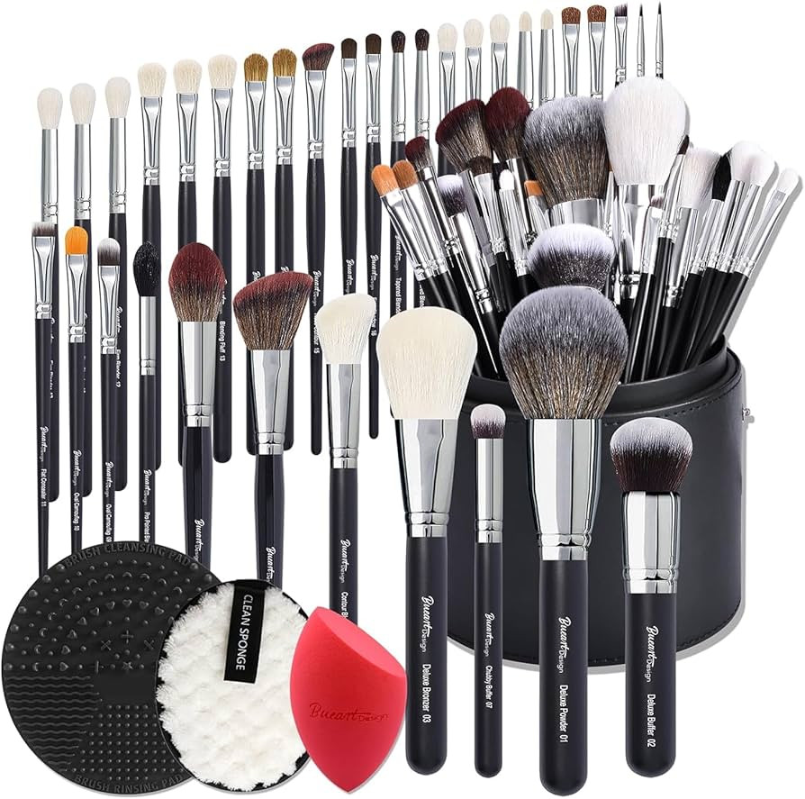 Bueart Design Pro makeup Artist Brushes Set 34Pcs Goat Hair Horse hair Makeup Brush Set with extr... | Amazon (US)