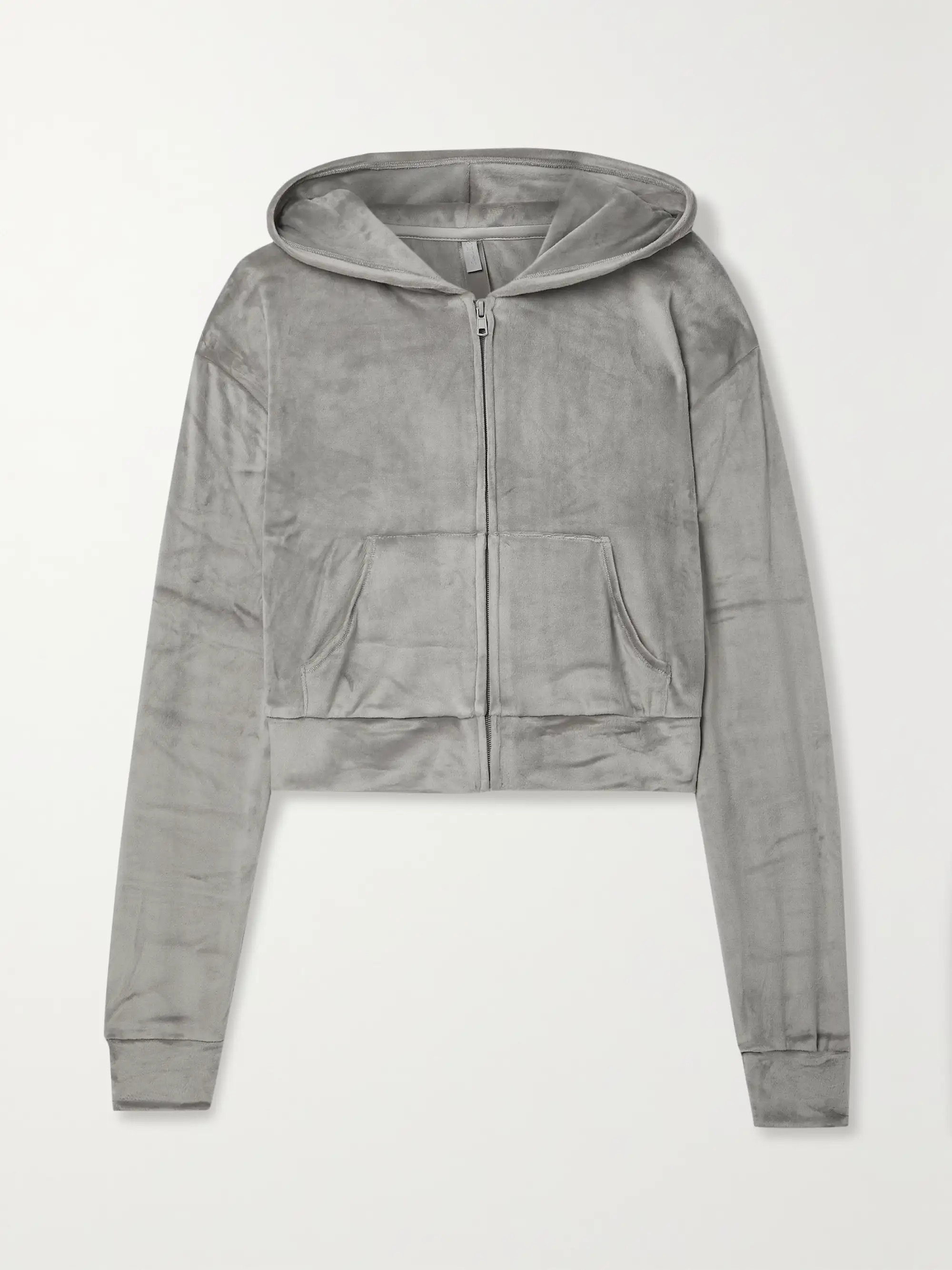 Velour hoodie - Smoke | NET-A-PORTER (US)