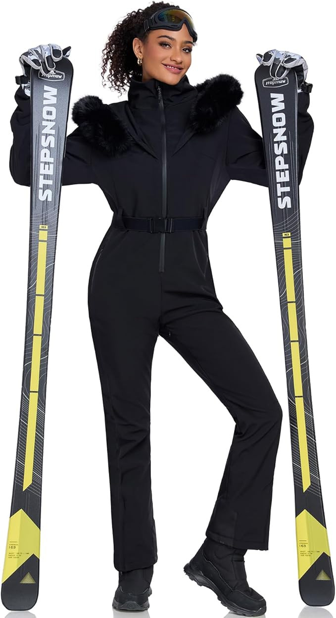 YEEFINE Women's Ski Suit One Piece Jumpsuits Snowsuits Waterproof Snowboard Suit Winter Outdoor S... | Amazon (US)