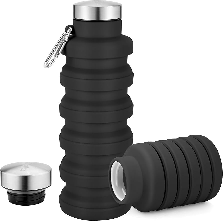 Collapsible Water Bottles 17oz, Portable Leak-Proof Travel Water Bottle, Reusable BPA Free Silico... | Amazon (US)