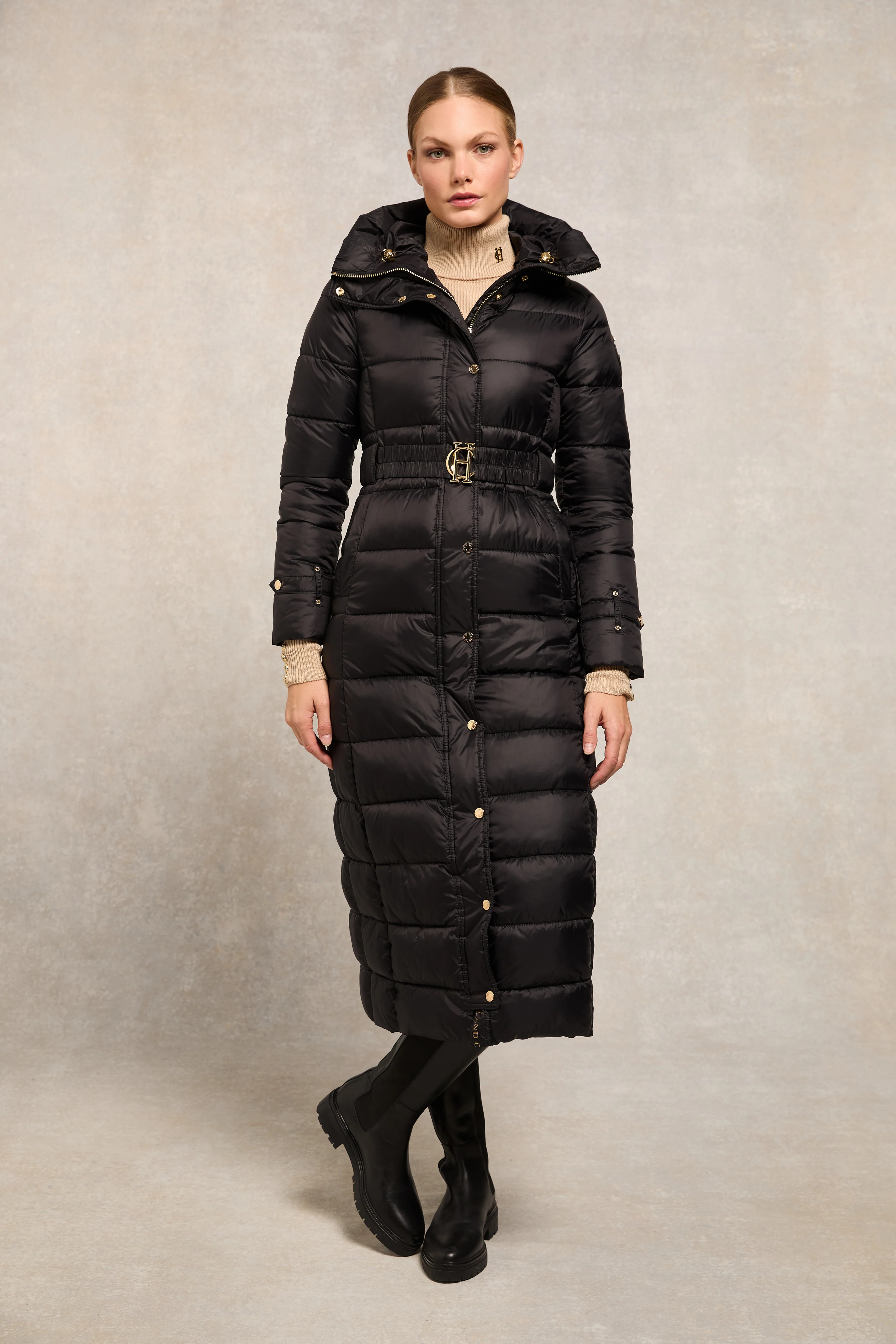 The Arosa Longline Coat (Black) | Holland Cooper