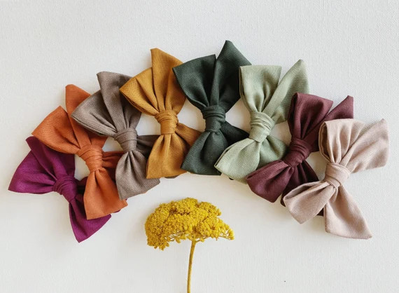 Solid Hair Bows (8) hair bows | fall hair bows | rust hair bow | Burgundy hair bow | Winter hair ... | Etsy (US)