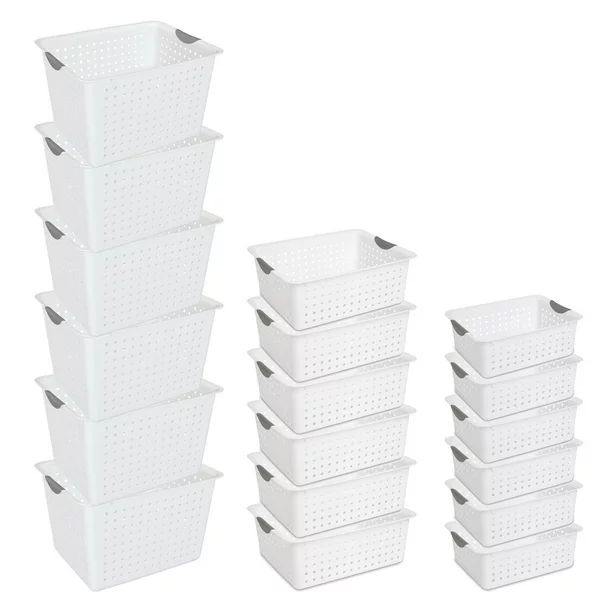 Sterilite Ultra Storage Basket, Deep 6 Pack, Large 6 Pack, Medium, 6 Pack - Walmart.com | Walmart (US)