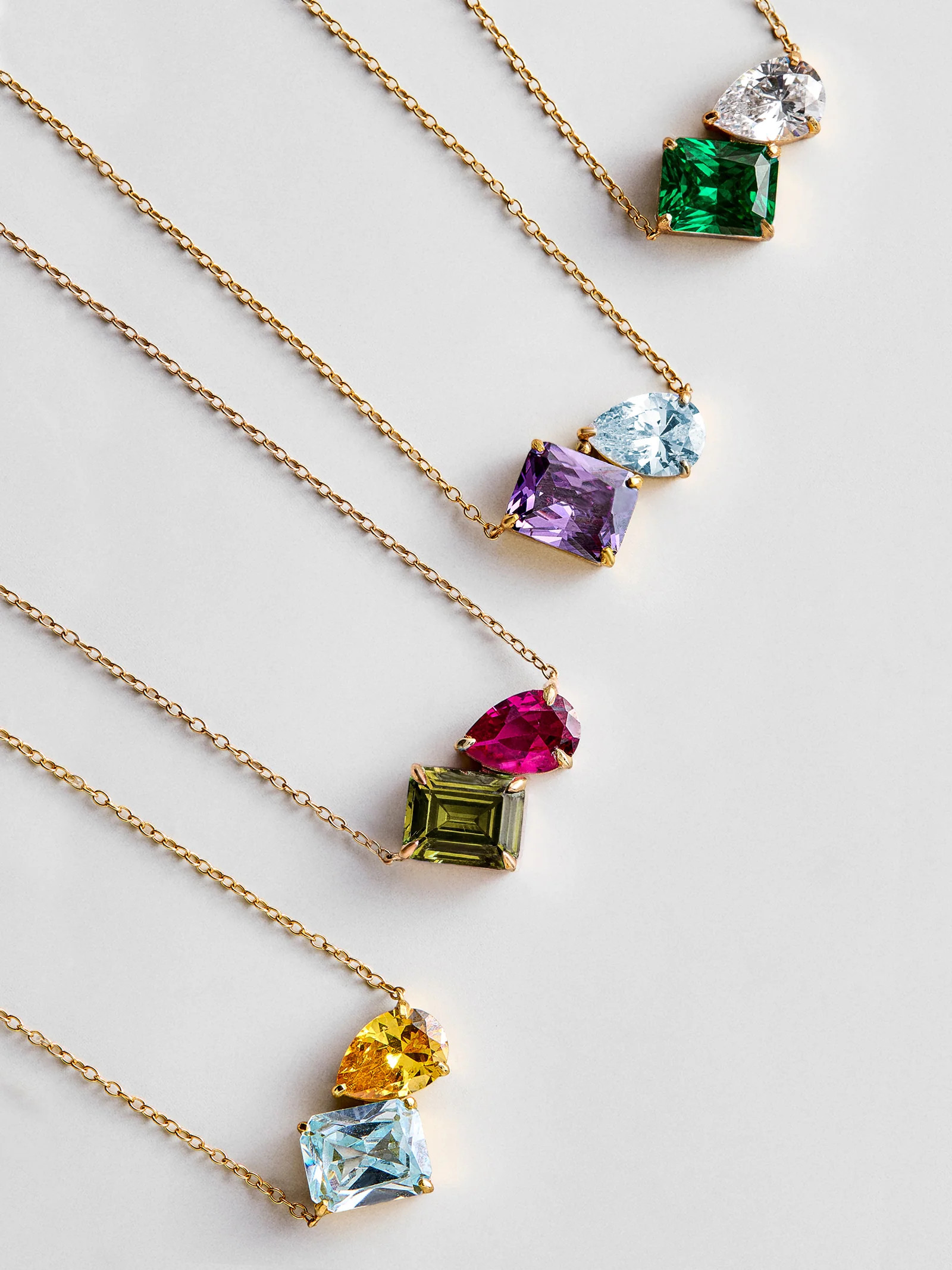 Toi et Moi 14K Gold Custom Birthstone Necklace - Gold | BaubleBar