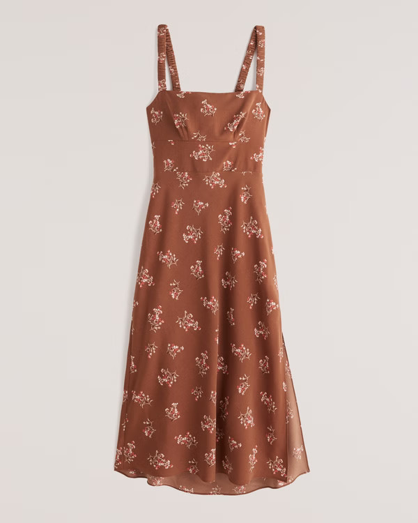Women's Open Tie-Back Slip Midi Dress | Women's Dresses & Jumpsuits | Abercrombie.com | Abercrombie & Fitch (US)