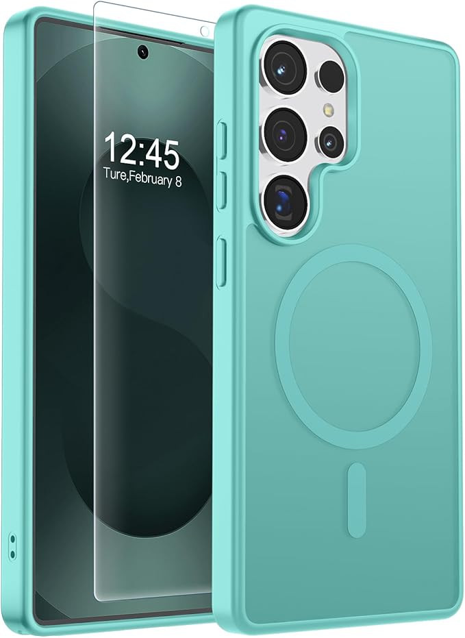 SUPFINE Magnetic for Samsung Galaxy S25 Ultra Case with Screen Protector, (Built-in Magnets) (Mil... | Amazon (US)