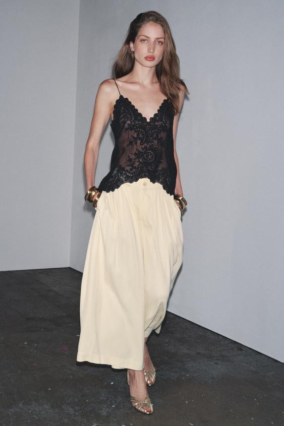 ZW COLLECTION LACE CAMISOLE TOP | Zara UK