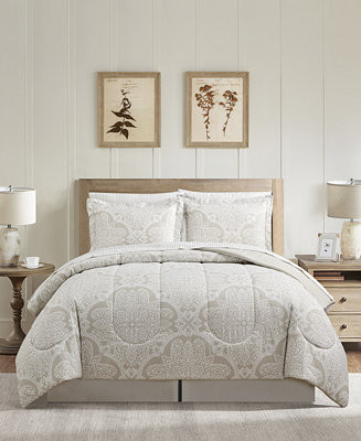 Neutral Damask 8-Pc. Comforter Set | Macy's